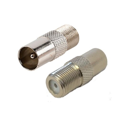 verloop F-connector male en Coax plug female