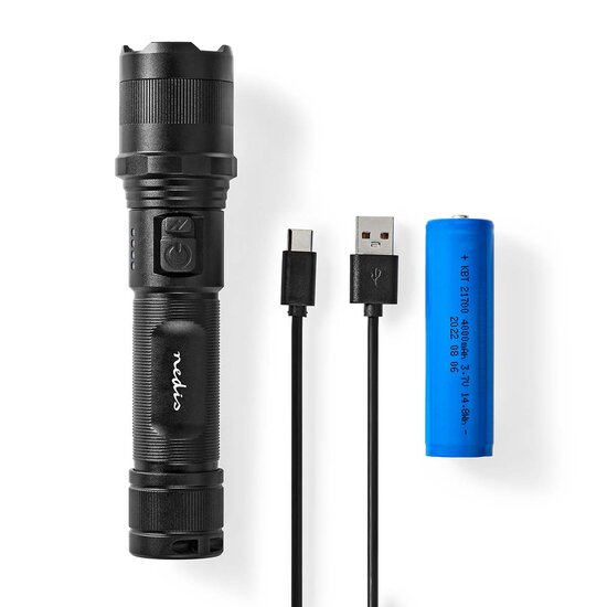 LED-Zaklamp  Batterij Gevoed 3.7 V DC 10 W N/A Incl. batterij(en) Oplaadbaar Nominale lichtstroom: 1000 lm Lichtbereik: 110 m Stralingshoek: 9.5 °
