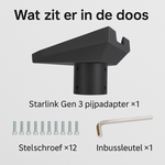Universele Pijpadapter geschikt voor Starlink Gen 3 & Gen 4 – Paalmontage – Grijs