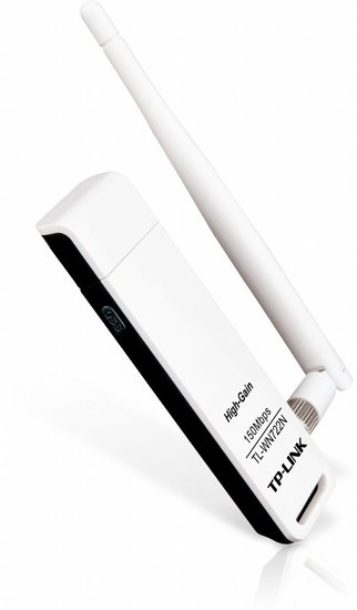 TP-Link TL-WN722N | Wi-Fi 4 USB-adapter | 150 Mbps | 2,4 GHz | USB 2.0 | Schwarz