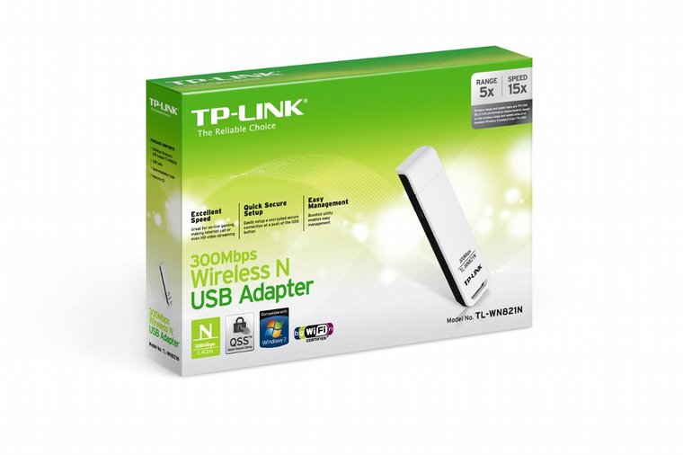 TP-Link TL-WN821N | Wi-Fi 4 USB Adapter | 300 Mbps | 2,4 GHz | USB 2.0 | Black