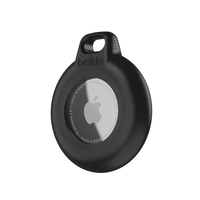 Apple AirTag in zwarte Belkin waterdichte houder – originele Belkin-productfoto