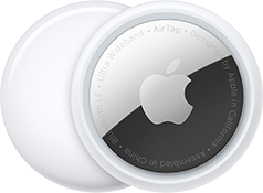 Originele Apple AirTag productfoto – voor- en achterkant van één AirTag