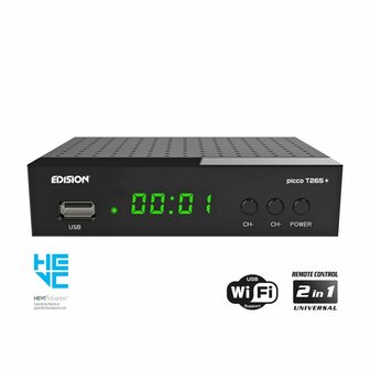 Edision Picco T265+ LED DVB-T2/C H.265 ontvanger