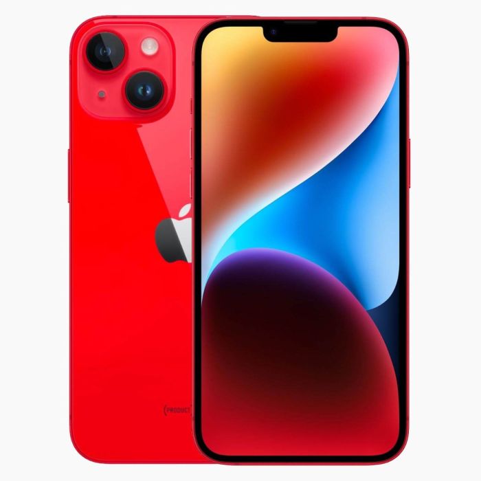 Apple iPhone 14 rood — voor- en achterkant