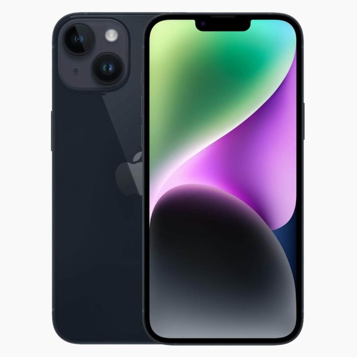Apple iPhone 14 zwart — voor- en achterkant