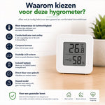LCD-scherm met temperatuur, luchtvochtigheid en comfortindicatie