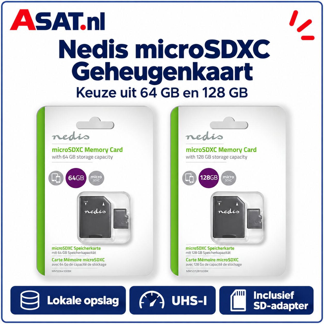 Nedis microSDXC-geheugenkaart – keuze uit 64 GB en 128 GB