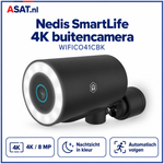 Nedis WIFICO41CBK 4K buitencamera in ASAT-huisstijl