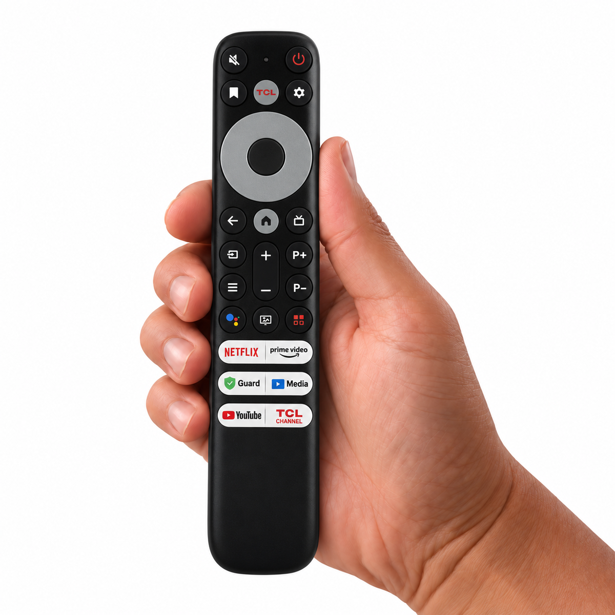 Vervangende TCL RC902V afstandsbediening in de hand
