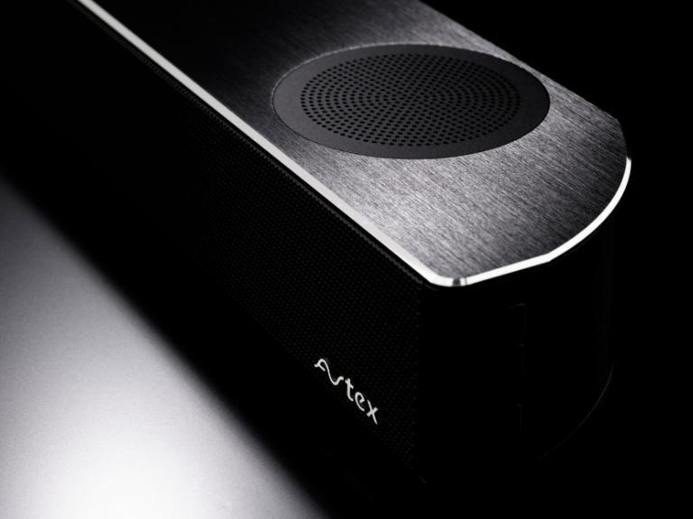 Avtex SB195BT Bluetooth-soundbar – detail van behuizing en luidspreker