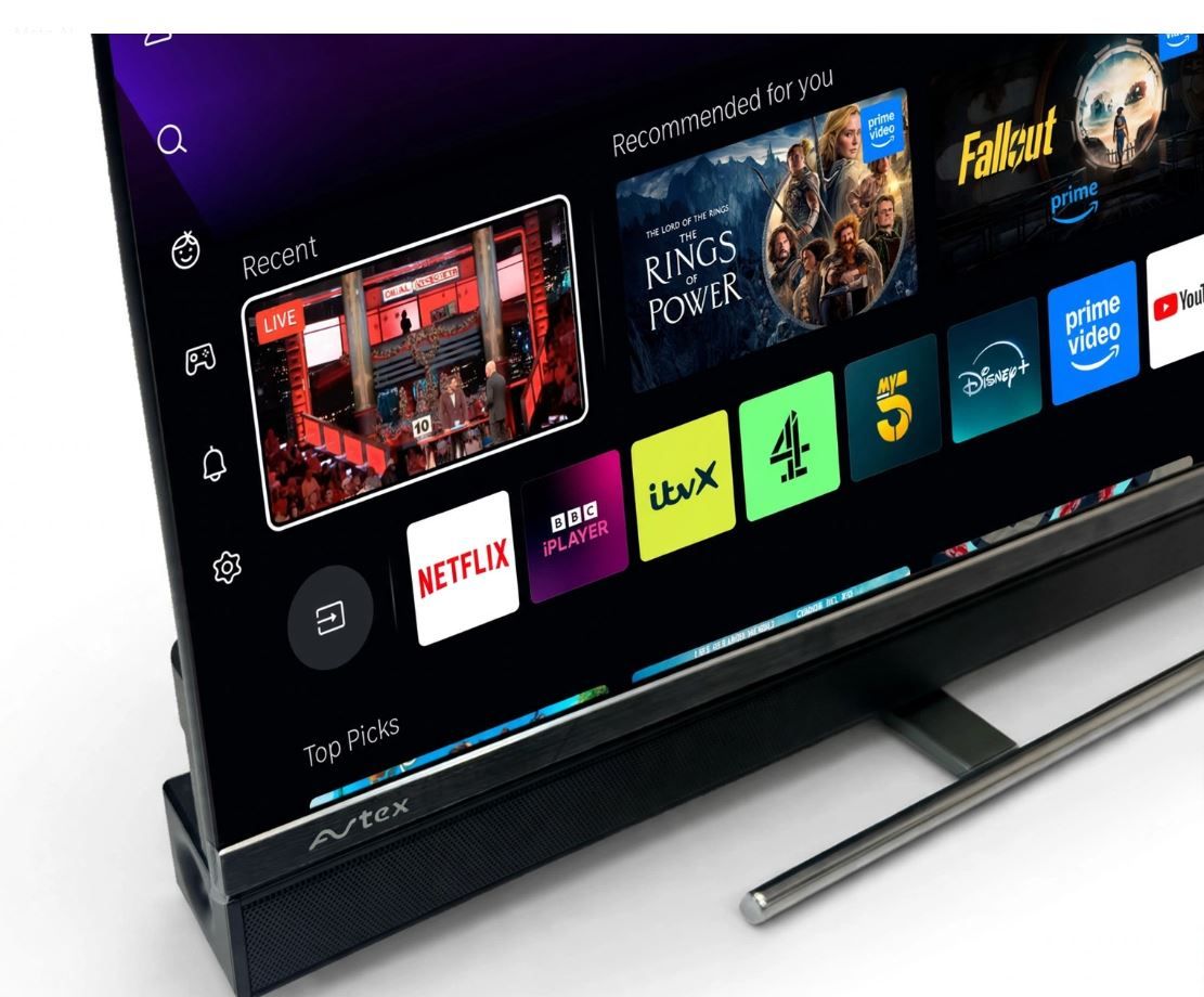 Detail of Avtex SmartPRO TV with integrated soundbar