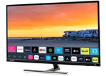 Avtex webOS Smart TV – schuin vooraanzicht met smart-menu; voet niet inbegrepen