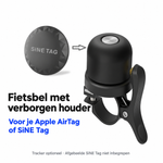 Fietsbel met verborgen houder voor Apple AirTag of SiNE Tag, met Nederlandse uitleg; tracker optioneel