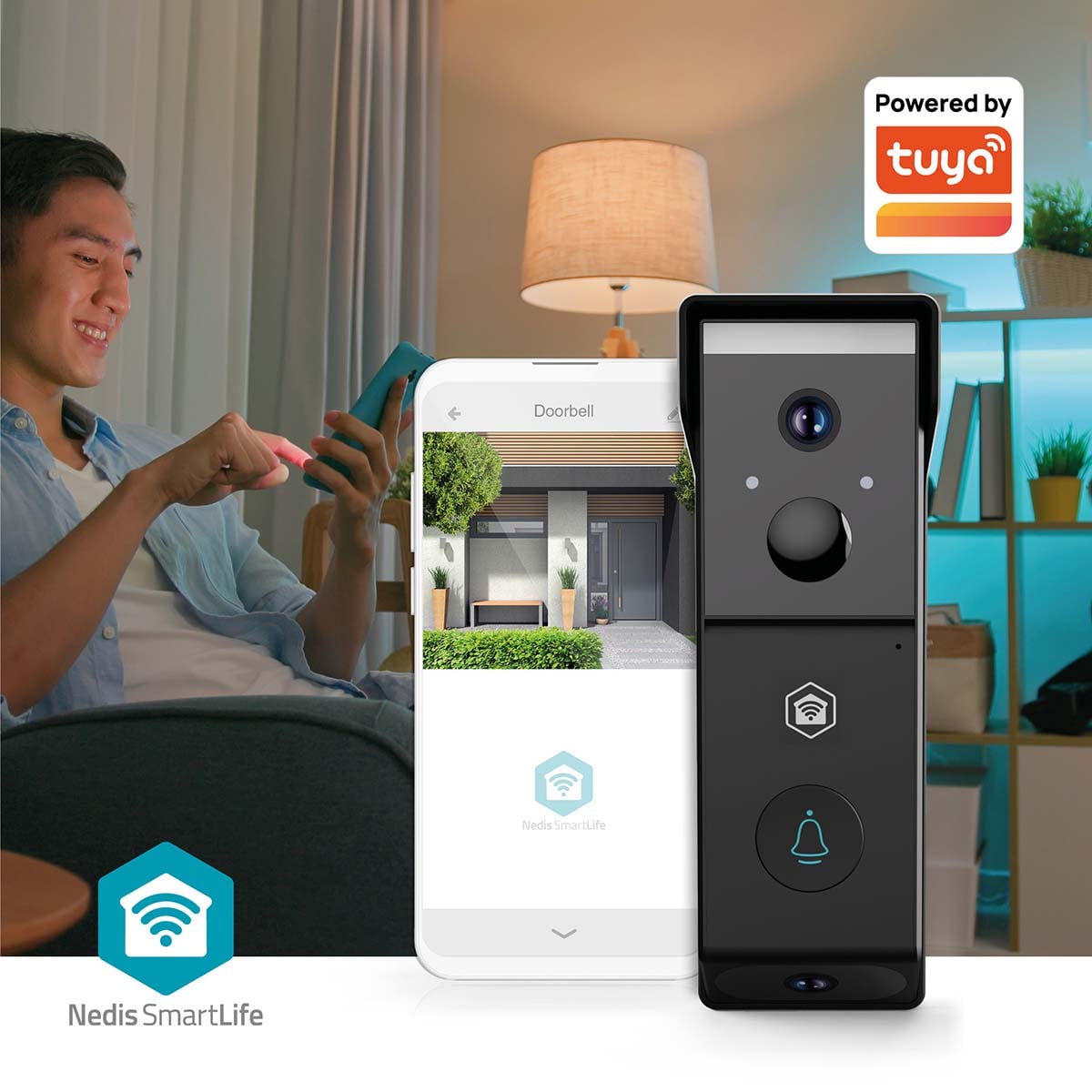 Nedis WIFICDP31BK videodeurbel bekijken en bedienen via de Nedis SmartLife-app