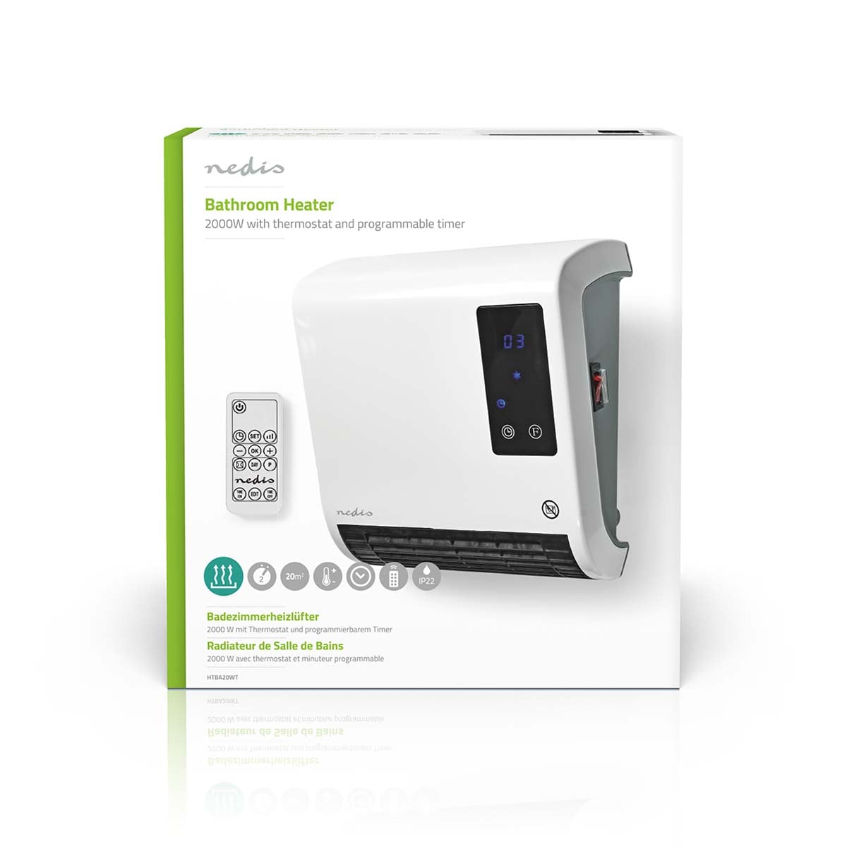 Nedis HTBA20WT – Badkamerverwarming, afbeelding 7