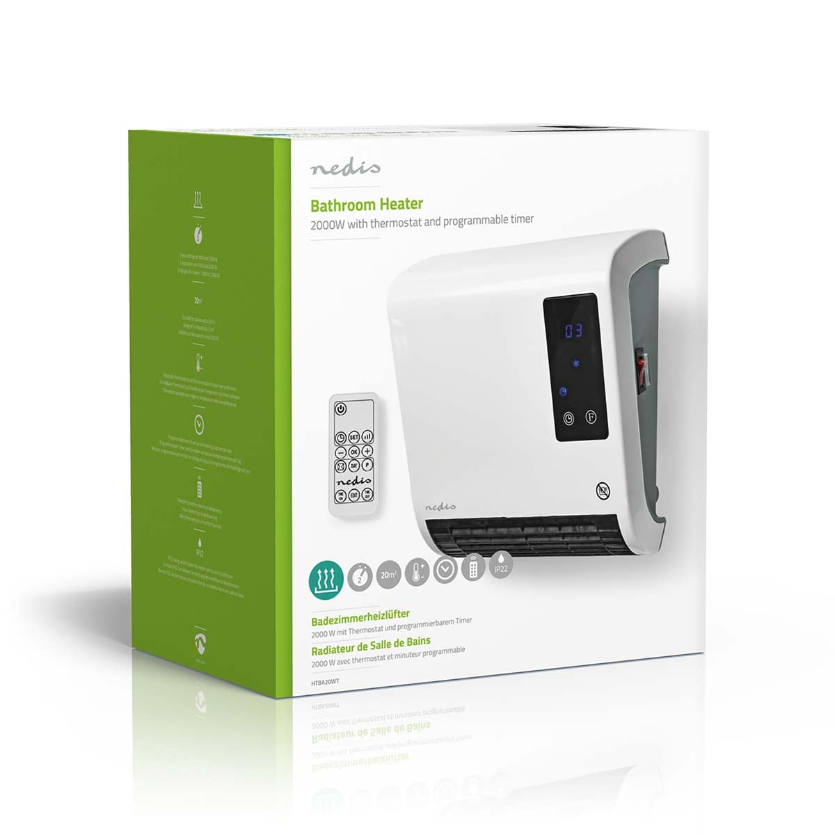 Nedis HTBA20WT – Badkamerverwarming, afbeelding 9